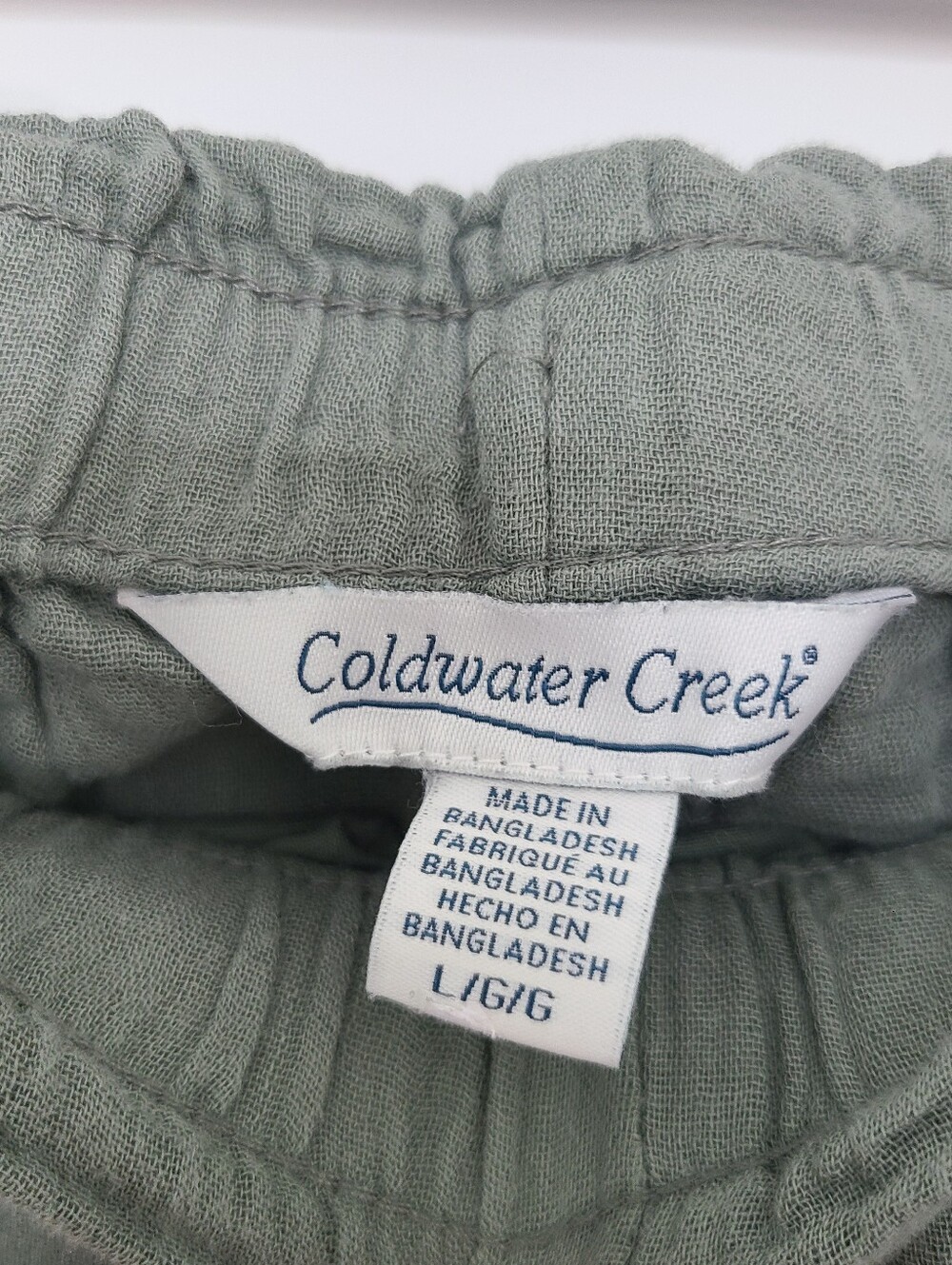 Coldwater Creek Olive Drawstring Jogger Pants, Olive Green Pants - Picture 3 of 4